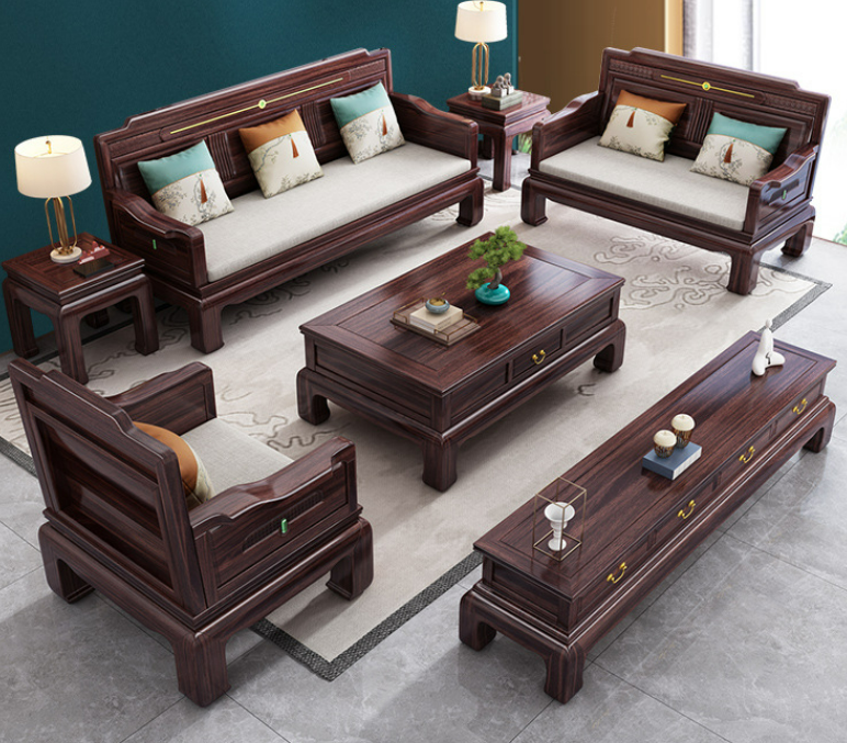 New Chinese style solid ebony wood sofa for large living rooms.