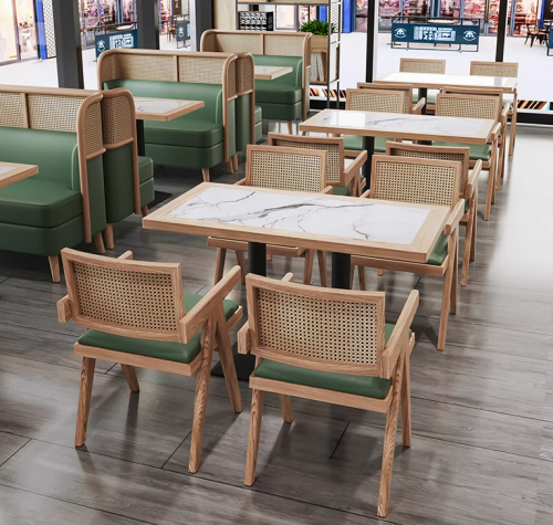 Italian minimalist retractable antique style island dining table and chairs.