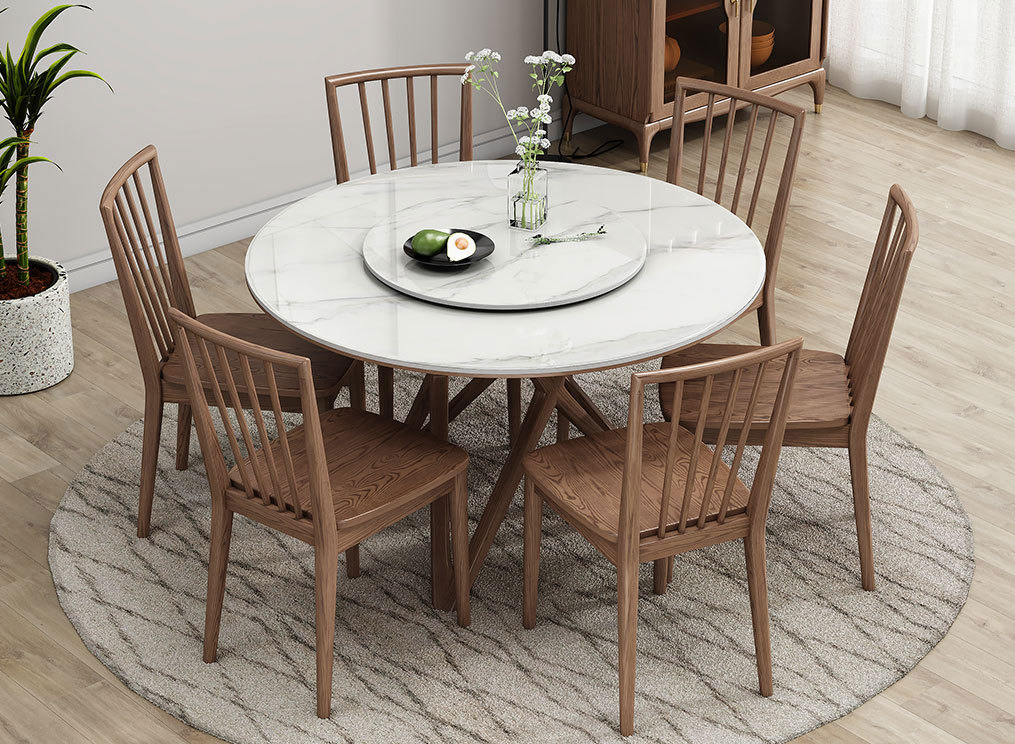 New Chinese round solid wood dining table